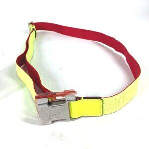 Christian Louboutin logo Buckle Accessories belt Canvas yellow Unused